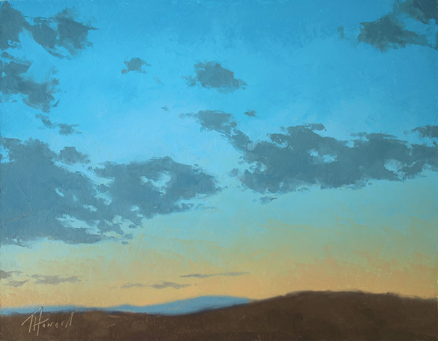 Phthalocyanine Desert Sunset<br>11x14 oil on panel<br>sold