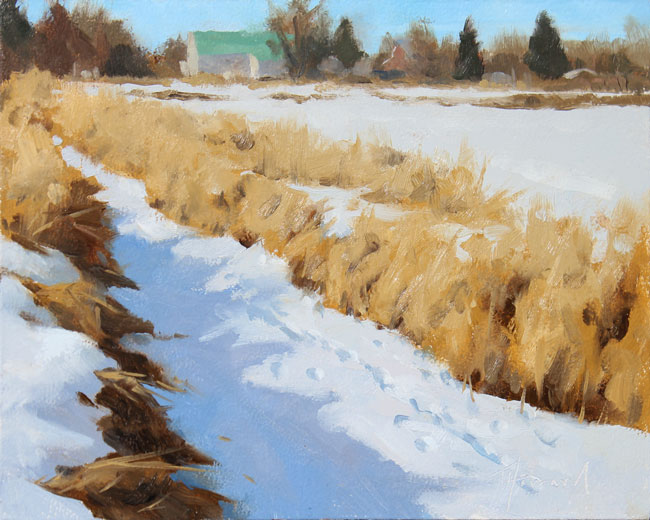 Teton Canal<br>8x10 oil on panel<br>sold