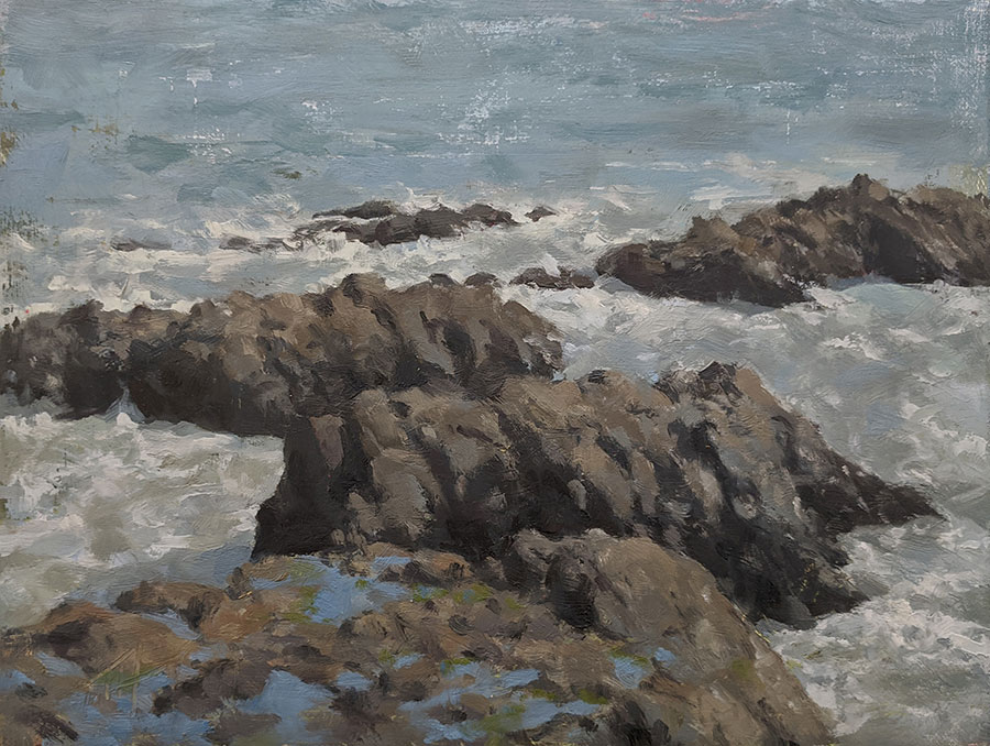 Ocean Rocks<br>9x12 oil on panel<br>available